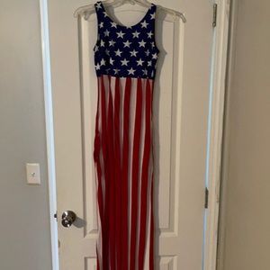 Ladies American Flag Tank Maxi Dress